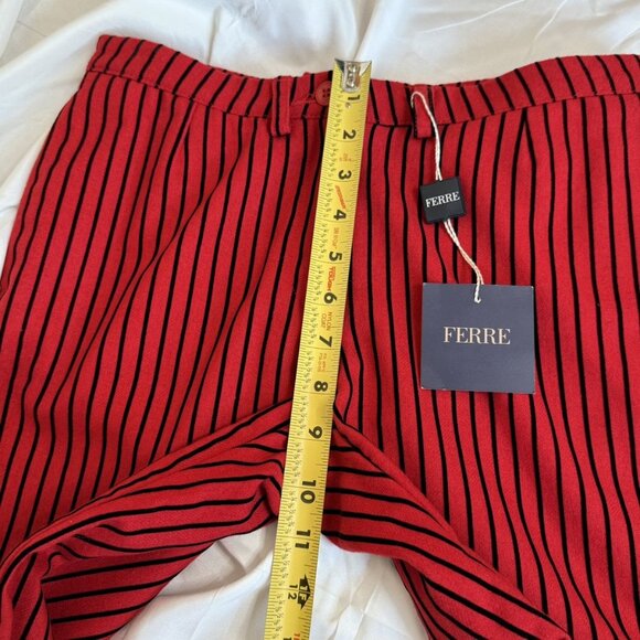 Gianni Ferre Women’s Red Striped Pants Size S Wool Blend - Picture 14 of 14